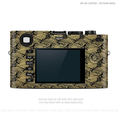 Dán Skin Máy Ảnh Leica Vân Nổi Pattern Wave Vàng | UVPT09