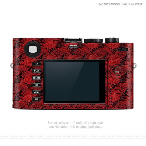 Dán Skin Máy Ảnh Leica Vân Nổi Pattern Wave Đỏ | UVPT09