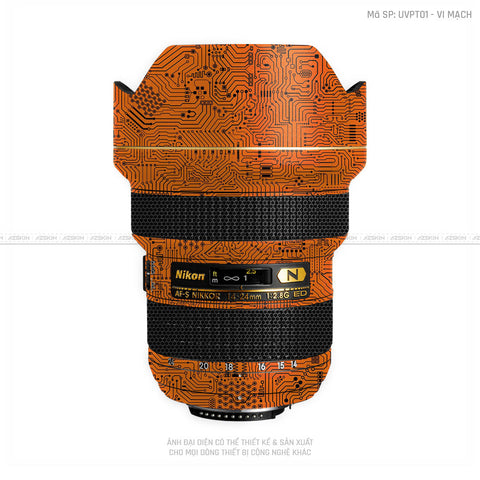 Dán Skin Ống Kính Nikon Vân Nổi Vi Mạch Cam | UVPT01