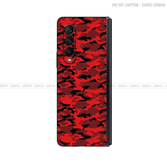 Dán Skin Galaxy Z Fold3 Vân Pattern Camo Urban Đỏ | UVPT08