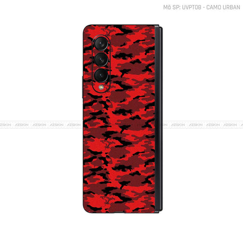 Dán Skin Galaxy Z Fold3 Vân Pattern Camo Urban Đỏ | UVPT08