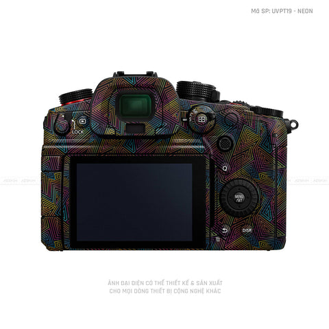 Dán Skin Máy Ảnh Lumix Vân Nổi Pattern Neon 03 | UVPT19