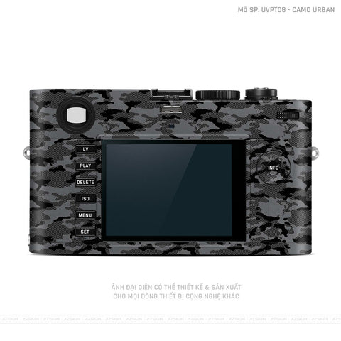 Dán Skin Máy Ảnh Leica Vân Nổi Camo Urban Xám | UVPT08