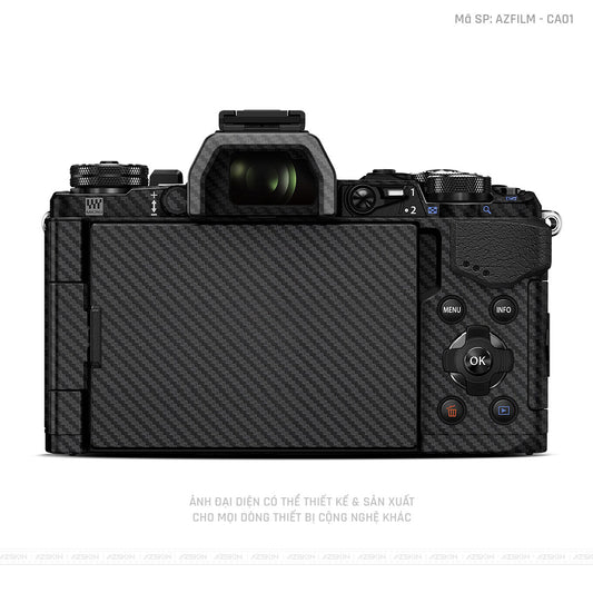 Dán Skin Máy Ảnh Olympus Vân Nổi Carbon Đen | AZFILM - CA01