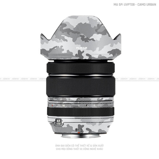 Dán Skin Ống Kính Fujifilm Vân Nổi Camo Urban Trắng | UVPT08
