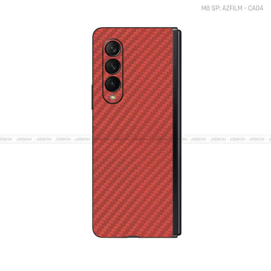 Dán Skin Galaxy Zflip4 Vân Carbon Đỏ | CA04