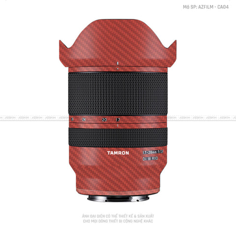 Dán Skin Ống Kính Tamron Vân Carbon Đỏ | CA04