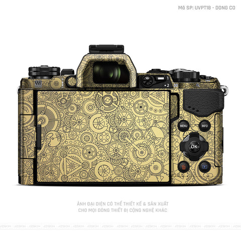 Dán Skin Máy Ảnh Olympus Vân Nổi Động Cơ Vàng | UVPT18