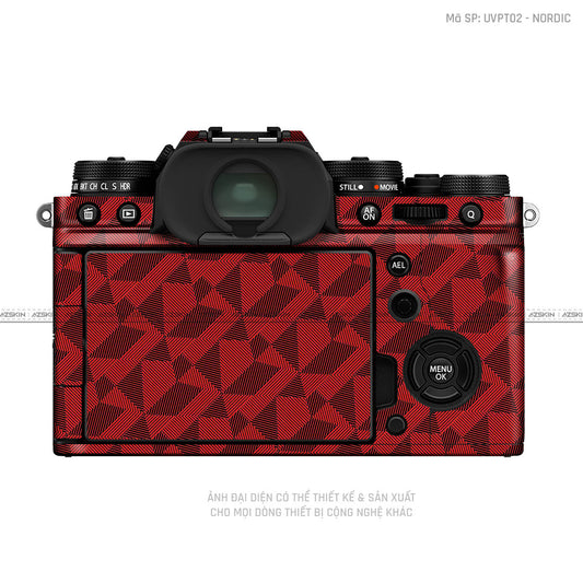 Dán Skin Máy Ảnh Fujifilm Vân Nổi Nordic Đỏ | UVPT02