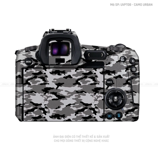 Dán Skin Máy Ảnh Canon Vân Nổi Camo Urban Bạc | UVPT08