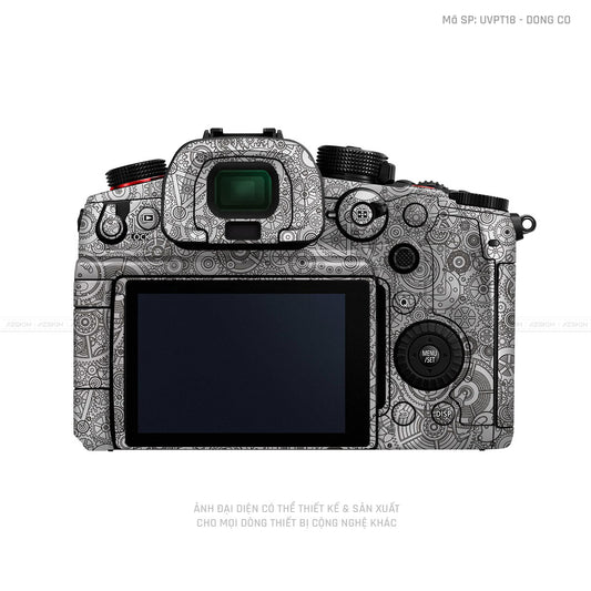 Dán Skin Máy Ảnh Lumix Vân Nổi Pattern Động Cơ Trắng | UVPT18