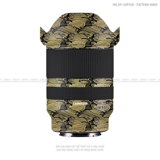 Dán Skin Ống Kính Tamron Vân Nổi Pattern Wave Vàng | UVPT09