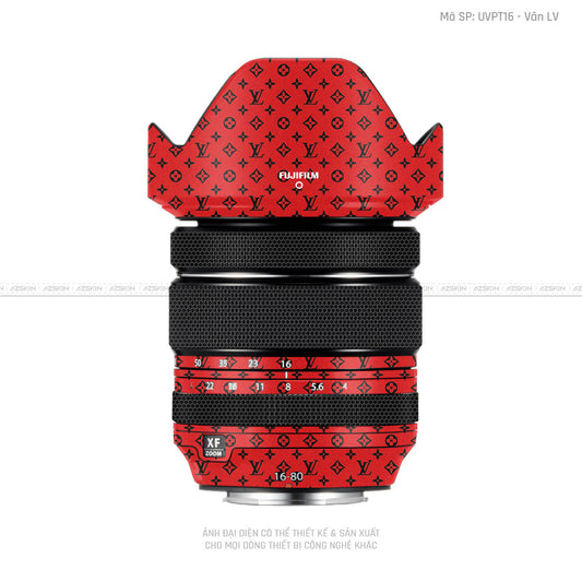 Dán Skin Ống Kính Fujifilm Vân LV Đỏ Đen | UVPT16