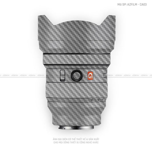Skin Ống Kính Sony Vân Nổi Carbon Xám | AZFILM - CA03