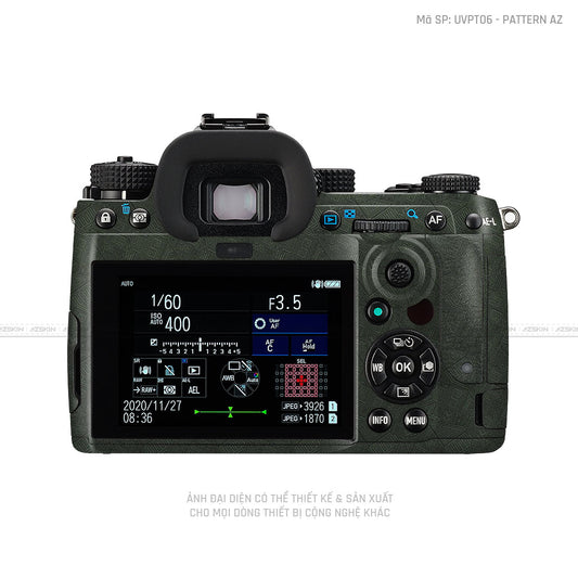 Dán Skin Máy Ảnh Pentax Vân Nổi Pattern AZ Green | UVPT06