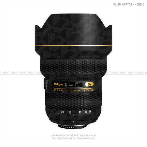 Dán Skin Ống Kính Nikon Vân Nổi Nordic Đen | UVPT02