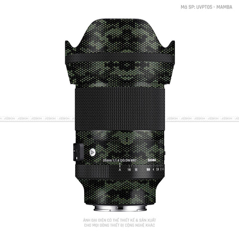 Dán Skin Ống Kính Sigma Vân Nổi Pattern Mamba Xanh | UVPT05