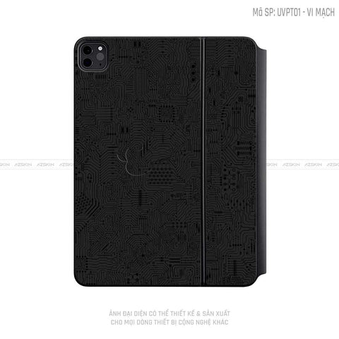 Dán Skin Magic Keyboard Vân Vi Mạch Đen | UVPT01