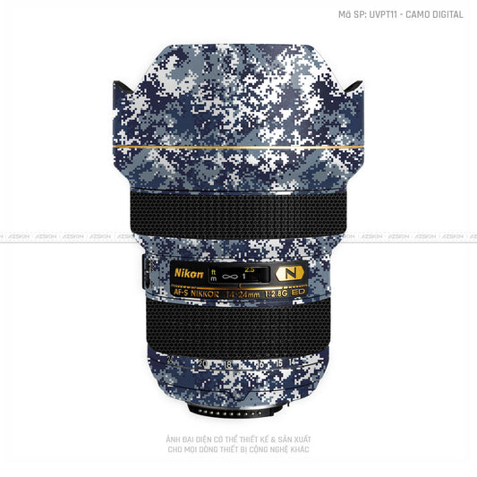 Dán Skin Ống Kính Nikon Vân Nổi Camo Digital Xanh | UVPT11