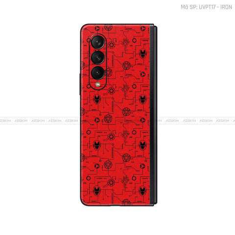 Dán Skin Galaxy Z Fold3 Vân IRON MAN Đỏ | UVPT17