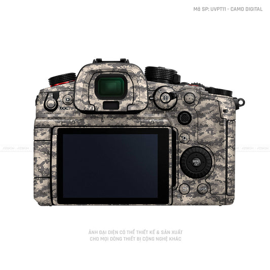 Dán Skin Máy Ảnh Lumix Vân Nổi Camo Digital Vàng Cát | UVPT11
