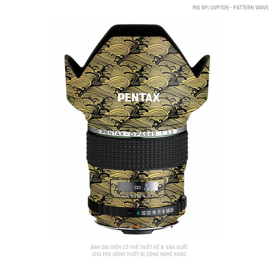 Dán Skin Ống Kính Pentax Pattern Wave Vàng Đồng | UVPT09