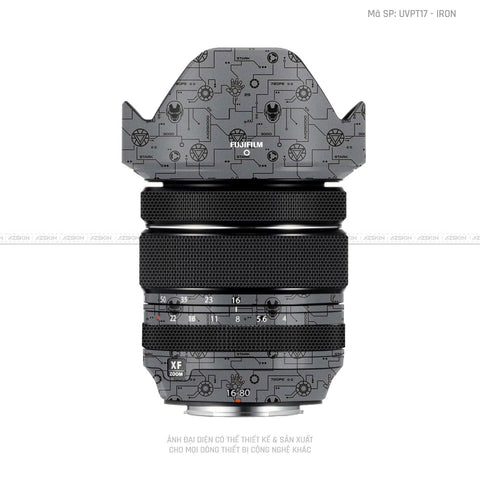 Dán Skin Ống Kính Fujifilm Vân Nổi Ironman Xám | UVPT17