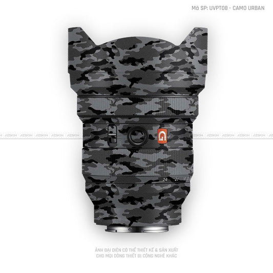 Dán Skin Ống Kính Sony Vân Nổi Camo Urban Xám | UVPT08