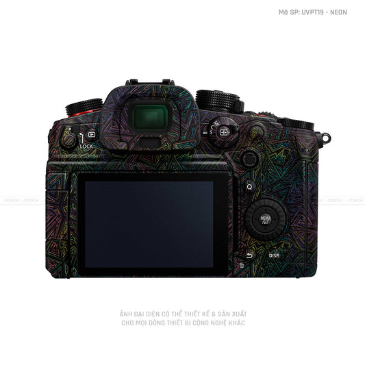 Dán Skin Máy Ảnh Lumix Vân Nổi Pattern Neon 02 | UVPT19