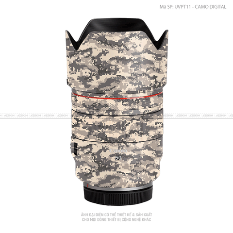 Dán Skin Ống Kính Canon Vân Nổi Camo Digital Vàng Cát | UVPT11