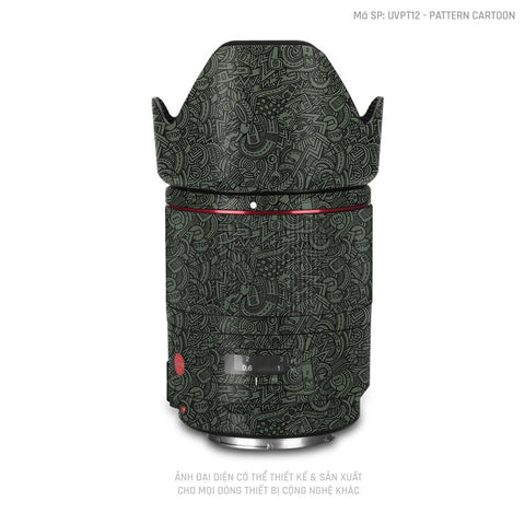 Dán Skin Ống Kính Máy Ảnh Vân Pattern Cartoon Xanh | UVPT12