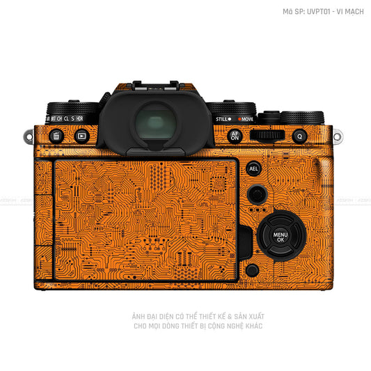 Dán Skin Máy Ảnh Fujifilm Vân Nổi Vi Mạch Cam | UVPT01