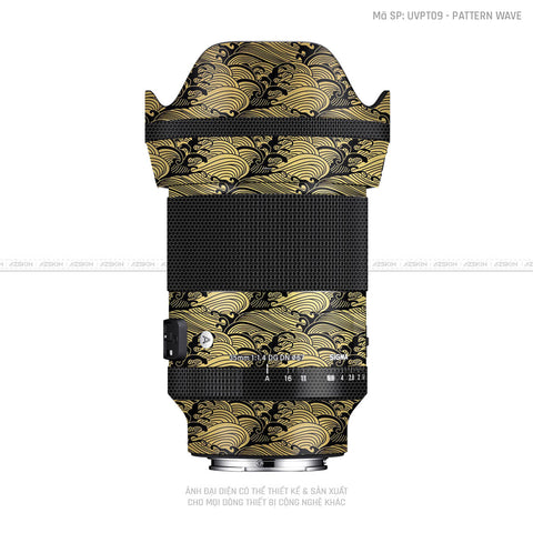 Dán Skin Ống Kính Sigma Vân Nổi Pattern Wave Vàng | UVPT09