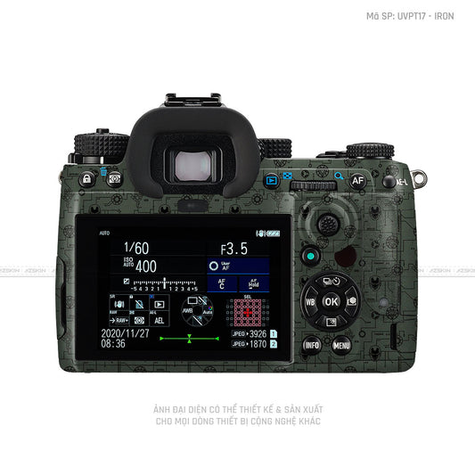 Dán Skin Máy Ảnh Pentax Vân Nổi Động Cơ Xanh | UVPT18