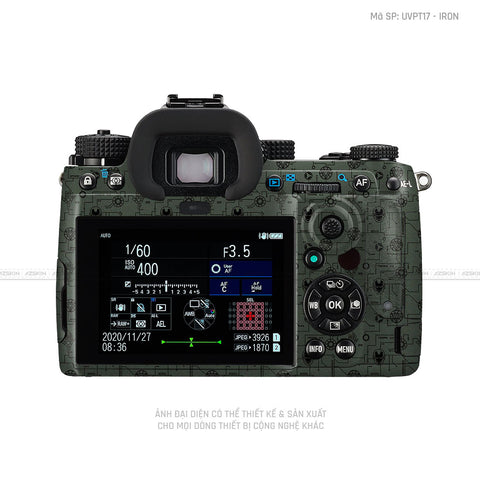 Dán Skin Máy Ảnh Pentax Vân Nổi Động Cơ Xanh | UVPT18