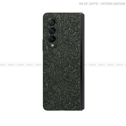 Dán Skin Galaxy Z Fold 6 Vân Nổi Cartoon Xanh | UVPT12