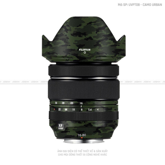 Dán Skin Ống Kính Fujifilm Vân Nổi Camo Urban Xanh Rêu | UVPT08