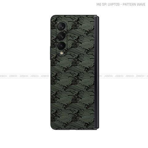 Dán Skin Galaxy Z Fold4 Vân Nổi Pattern Wave Xanh | UVPT09