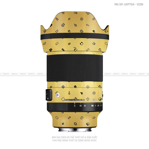 Dán Skin Ống Kính Sigma Vân Nổi Pattern Icon Vàng | UVPT04