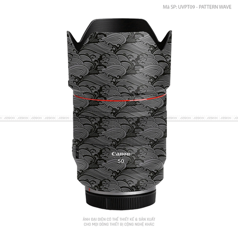 Dán Skin Ống Kính Canon Vân Nổi Pattern Wave Xám | UVPT09