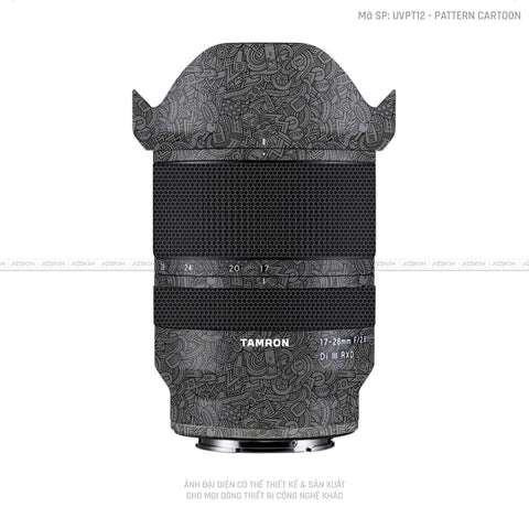 Dán Skin Ống Kính Tamron Vân Nổi Cartoon Xám | UVPT12