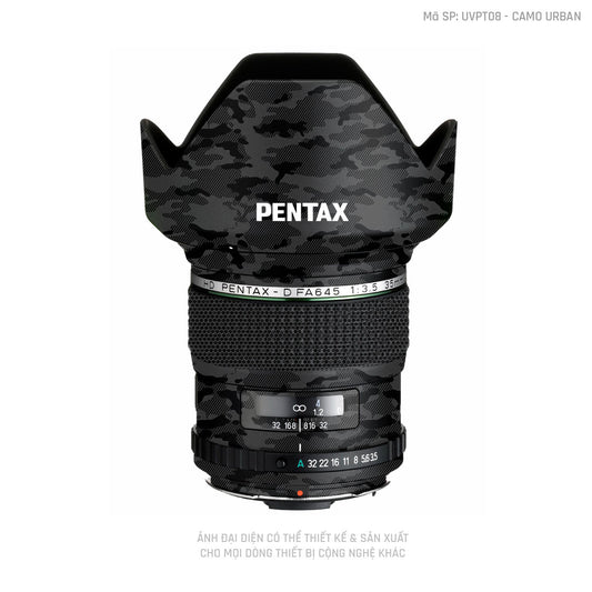 Dán Skin Ống Kính Pentax Pattern Camo Urban Đen | UVPT08