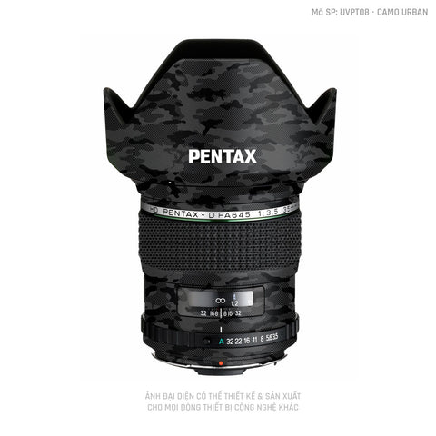 Dán Skin Ống Kính Pentax Pattern Camo Urban Đen | UVPT08