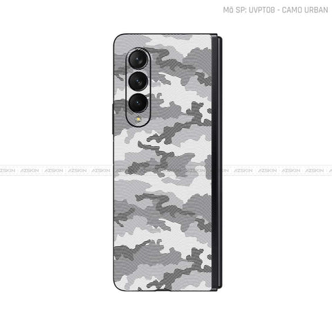 Dán Skin Galaxy Z Fold3 Vân Pattern Camo Urban Trắng | UVPT08