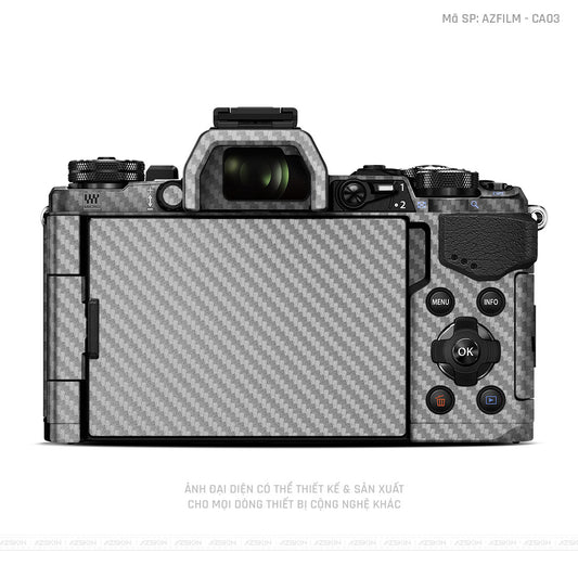 Dán Skin Máy Ảnh Olympus Vân Nổi Carbon Xám | AZFILM - CA03