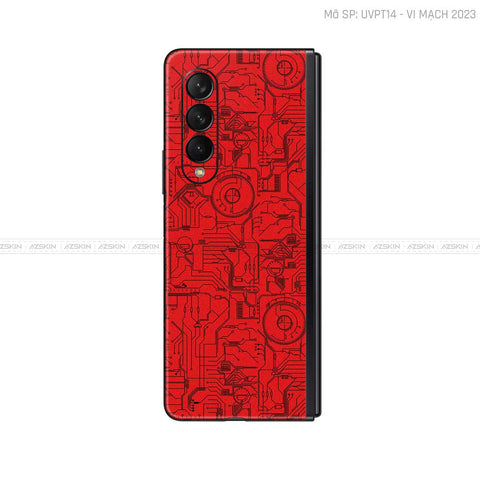 Dán Skin Galaxy Z Fold 6 Vân Nổi Vi Mạch 2023 Đỏ | UVPT14