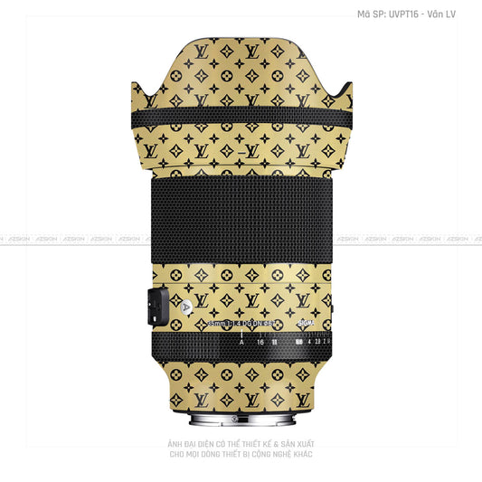 Dán Skin Ống Kính Sigma Vân Pattern LV Vàng Đồng | UVPT16