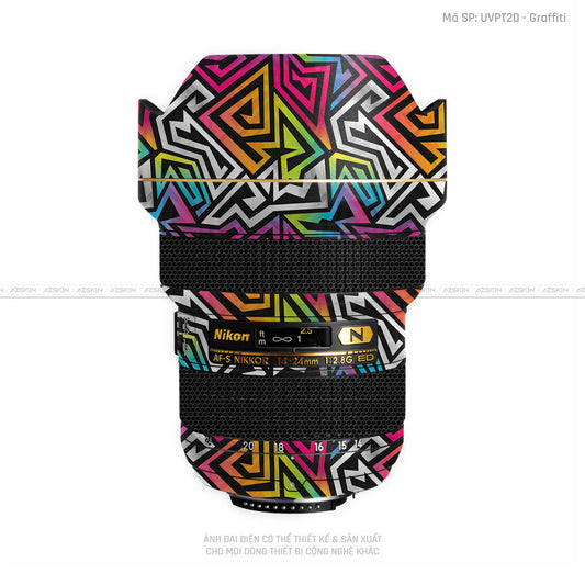 Dán Skin Ống Kính Nikon Vân Nổi Graffiti 01 | UVPT20