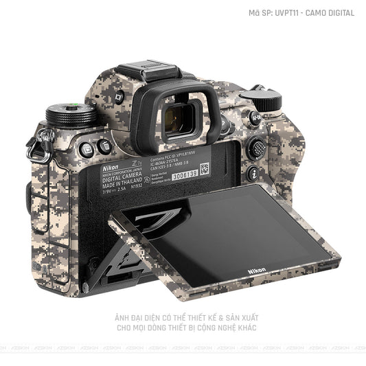 Dán Skin Máy Ảnh Nikon Vân Nổi Camo Digital Vàng Cát | UVPT11