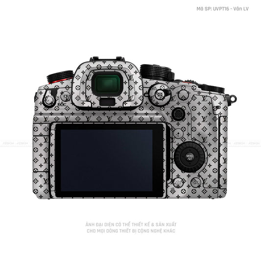 Dán Skin Máy Ảnh Lumix Vân Nổi Pattern LV Trắng | UVPT16